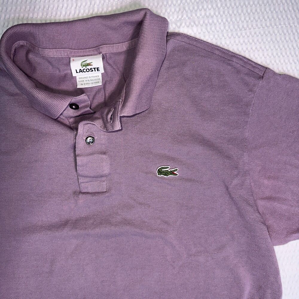🇫🇷 Lacoste Polo Shirt Mens Size 5 L purple Casual Short Sleeve Adult